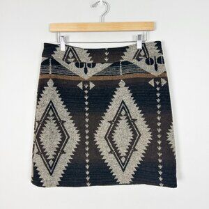 Vintage Aztec Western Short Straight Pencil Skirt Country Fall Size 6 Women's